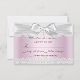 UAwg Hübsch-rosa-Spitzen-Taufe 3x5 RSVP Karte