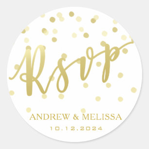 UAWG Imitate Gold Brush Script Wedding Sticker