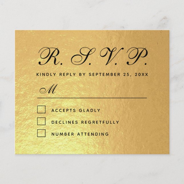 UAWG Imitate Gold Foil Budget Hochzeitskarte (Vorderseite)
