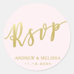 UAWG Imitate Gold Pinselschrift - Blush Pink Wed Runder Aufkleber