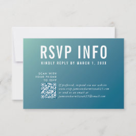 UAWG INFO CARD Moderner dunkelblauer Minze qrcode RSVP Karte