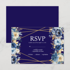 UAwg-Karte für Navy Blue und Gold RSVP Karte