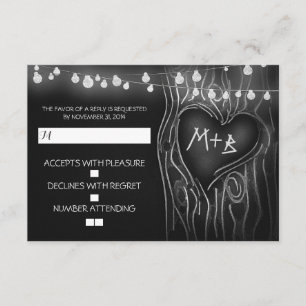 UAWG-Karte Hochzeit des Tafelbaums elegante RSVP Karte