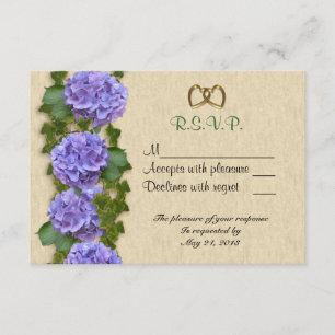 UAWG-Karte lila Hydrangea RSVP Karte