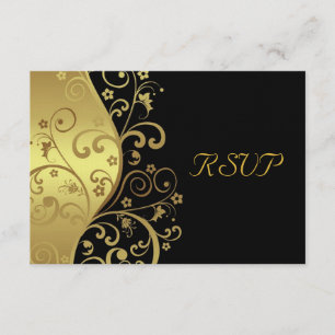 UAWG Karte--Schwarz-u. GoldWirbel RSVP Karte