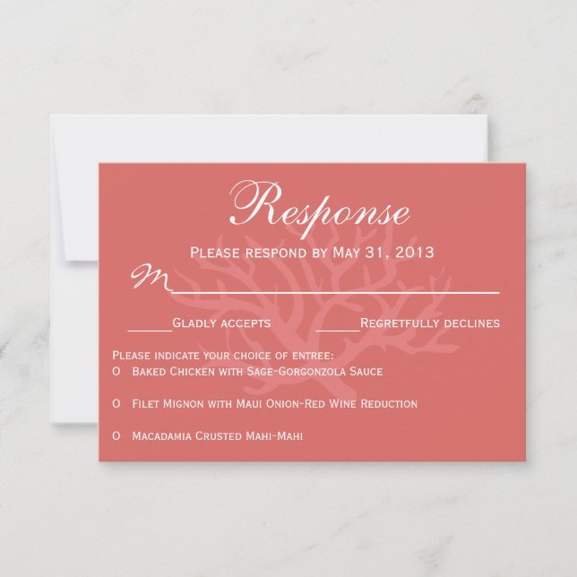 UAwg-Karten für Meereskorallen RSVP Karte (Vorderseite)
