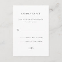 UAWG Kindly Reply Wedding Enclosure Card