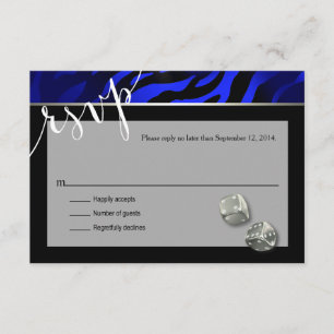 UAWG Las Vegas Art Deco Zebra   Schwarzes Silber RSVP Karte