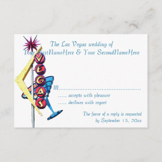 UAWG Las Vegas Celebrations Neon Sign RSVP Karte