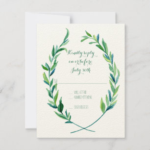 UAWG Laurel Wreath Olive Leaf Zweigstelle Modern S RSVP Karte