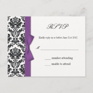 UAWG - Lila Bow-Hochzeitkarte für Damaskus RSVP Karte