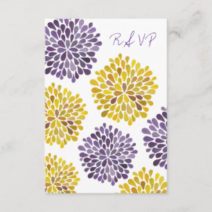 UAWG lila gelbe Blume blüht Hochzeits-Karte RSVP Karte
