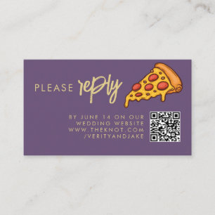 UAWG Lila Lilac Gold PIZZA Moderne Minimal Chic Begleitkarte