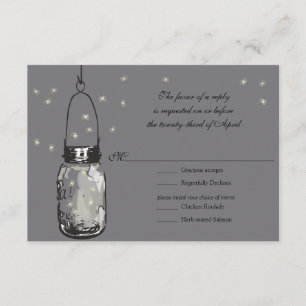 UAWG Mason Jar & Fireflies Hochzeit RSVP Karte
