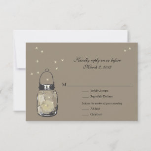 UAWG Mason Jar & Fireflies Hochzeit RSVP Karte