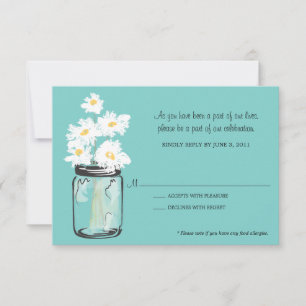 UAWG - Mason Jar gefüllt mit White Daisies RSVP Karte
