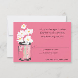 UAWG - Mason Jar gefüllt mit White Daisies RSVP Karte