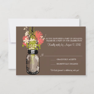UAWG Mason Jar und Wildblumen RSVP Karte