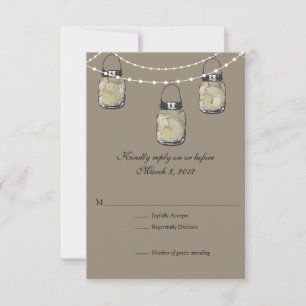 UAWG Mason Jar Wedding RSVP Karte