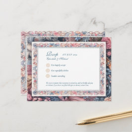 UAWG Maximalist Vintag Floral Menü Shabby Country Postkarte