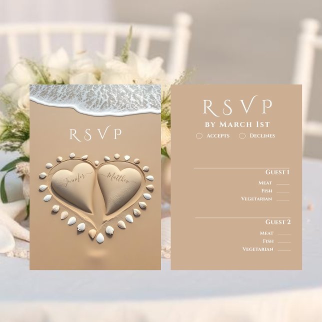 UAwg-Meal-Möglichkeiten am Strand RSVP Karte (Beach Wedding RSVP-Meal options RSVP Card )