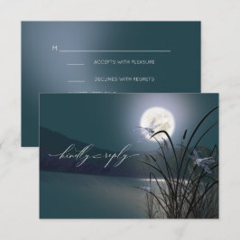 UAWG Menu Dusty Aquamarin Full Moon Dragonfly Pond Einladung