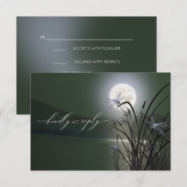 UAWG Menu Sage Green Full Moon Dragonfly Pond Einladung