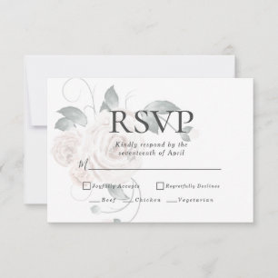UAWG   Menüauswahl Wasserfarbige Rose mit rostfrei RSVP Karte