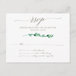 UAWG Minimalistisch Modern Leaf Blätter Art Typogr RSVP Karte