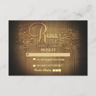 UAWG-mit Blumenkarten Hochzeit des RUSTIKALEN RSVP Karte