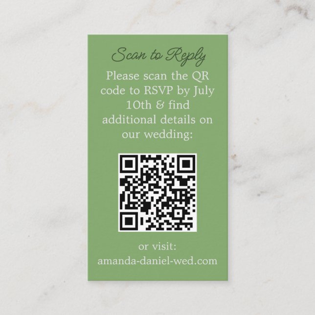 UAWG mit einer QR-Scan-Karte Platzkarte (Vorderseite)