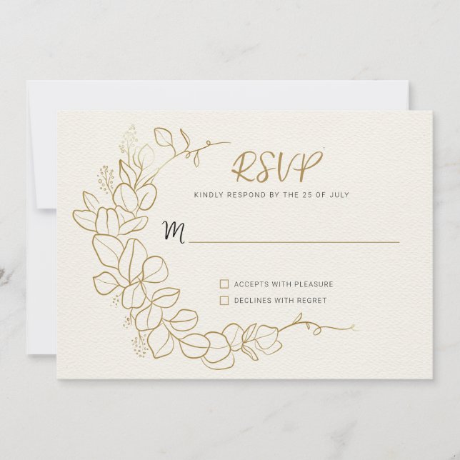 UAwg mit handgemalten Blätter Einladung (Vorderseite)