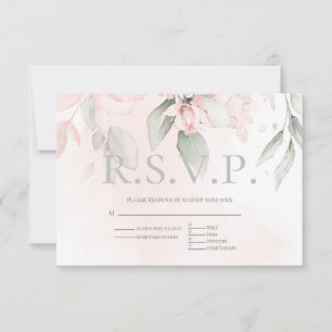 UAWG mit Menu Choice Blush Pink Hütte Rose RSVP Karte