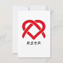 UAwg miteinander verflochtener Herzen RSVP Karte
