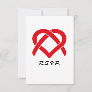 UAwg miteinander verflochtener Herzen RSVP Karte