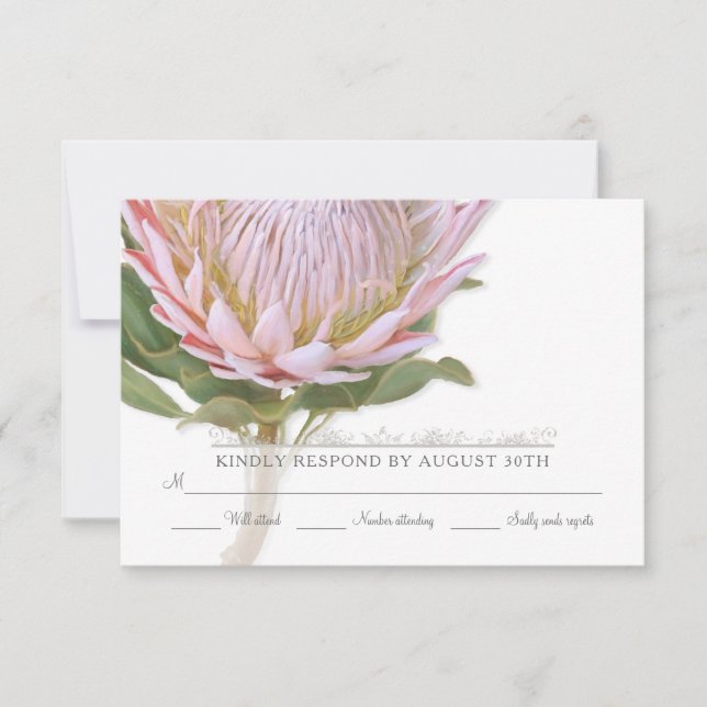 UAWG Modern Floral Elegante Einfache Blume RSVP Karte (Vorderseite)