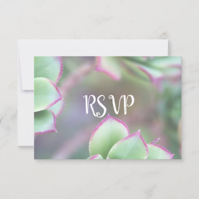 UAWG | Moderne grüne Sukkulente Hochzeit RSVP Karte (Vorderseite)