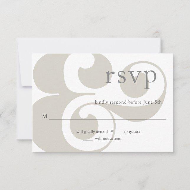 UAWG - modernes Ampersanddesign RSVP Karte (Vorderseite)