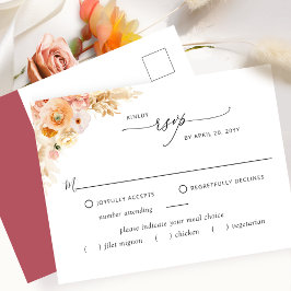 UAWG ohne Mahlzeiten, Peach und Burgund Postkarte
