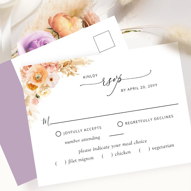 UAWG ohne Mahlzeiten, Peach und Lavendel Postkarte (Von Creator hochgeladen)