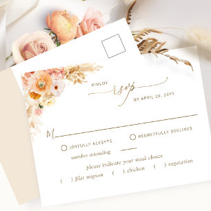 UAWG ohne Mahlzeiten, Pfirsich und Creme, Gold Postkarte