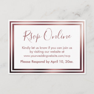 UAWG Online Einfache Elegante Rose Gold auf Weiß Begleitkarte