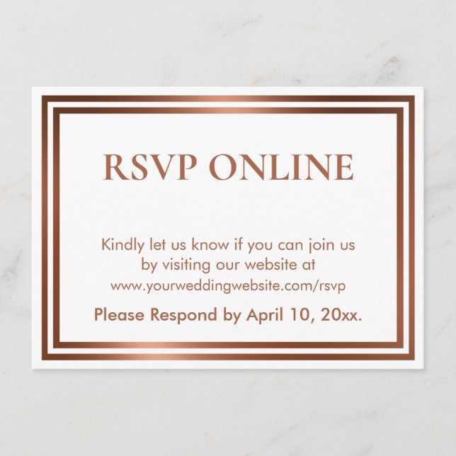 UAWG Online Simple Elegance Copper on White Begleitkarte (Vorderseite)