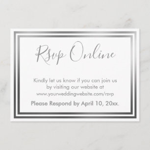 UAWG Online Simple Elegant Silber und Weiß Border Begleitkarte