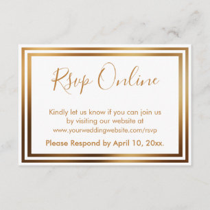 UAWG Online Simple Elegante Gold Tone and White Begleitkarte