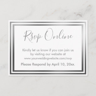 UAWG Online Simple Elegante Silber Tone and White Begleitkarte