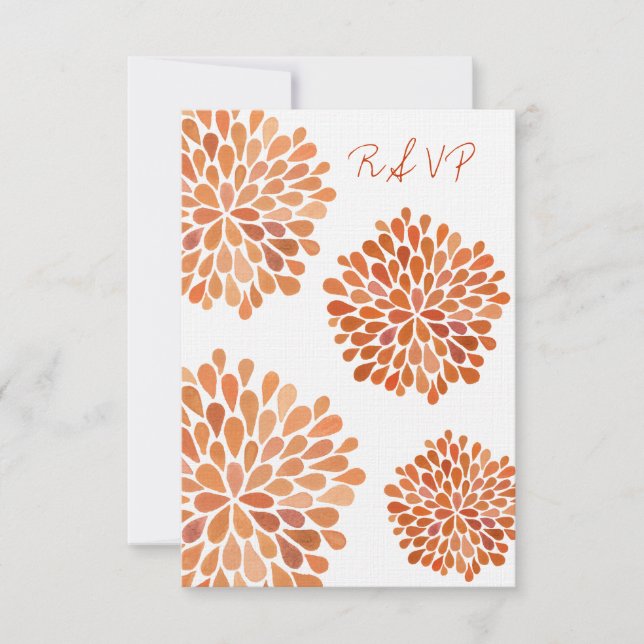 UAWG Orange Herbstblütenkarte RSVP Karte (Vorderseite)