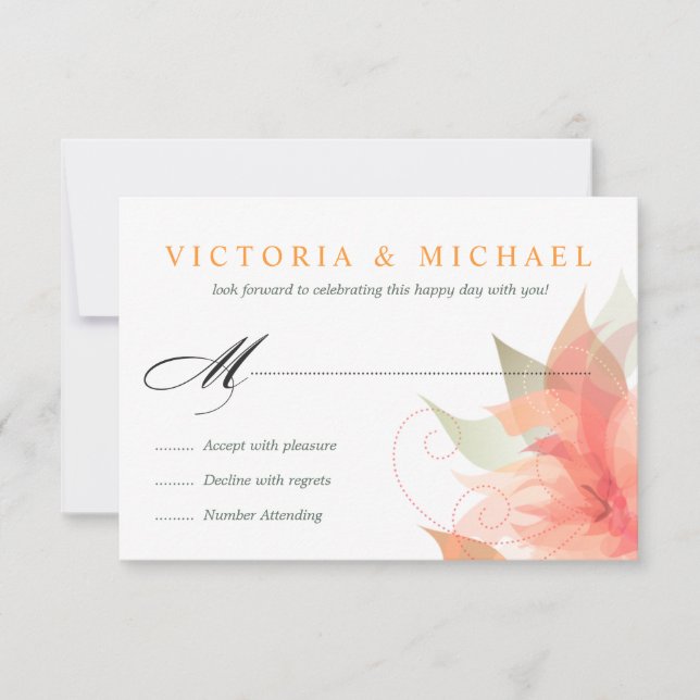 UAWG - Orange Ice White Wedding 2 RSVP Karte (Vorderseite)