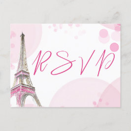 UAWG Paris Eiffelturm Pink White Sweet 16 Einladungspostkarte