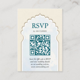 UAWG Peacock Taj Mahal Indian Wedding QR-Code Begleitkarte